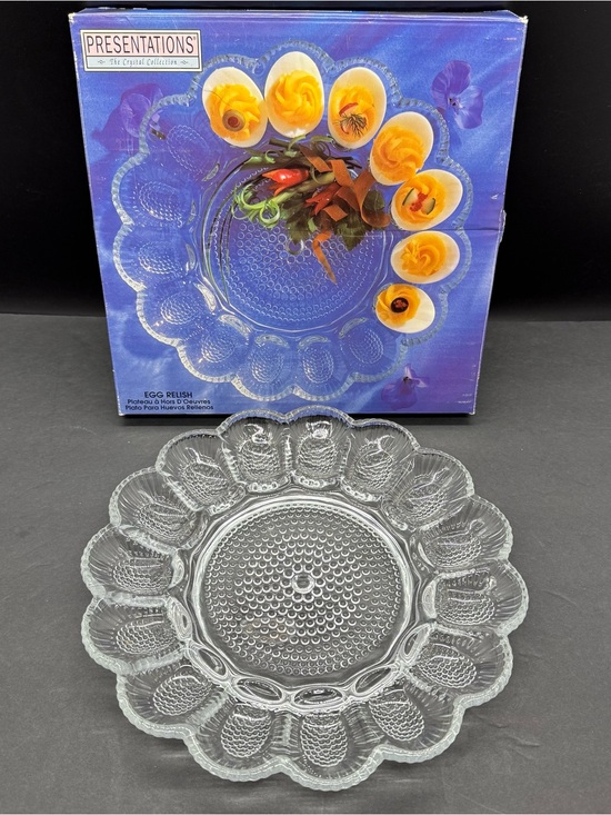 Indiana Glass Other - Deviled Egg Plate/ Dish-Hobnail INDIANA GLASS PRESENTATIONS New In Box VINTAGE